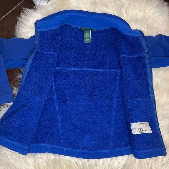 L.L Bean royal blue fleece zip up sz L 6x/7 - Picture 4 of 6